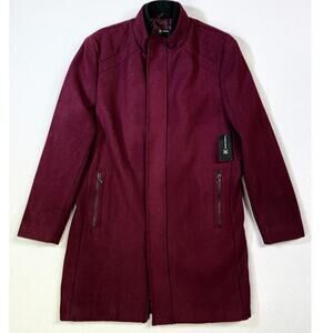INC Men's Kylo Wool Blend Topper Overcoat Port Red large $180